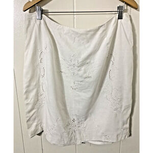 Richard Malcolm White Linen Paper White Women's skirt Size 16 Resort Beachy
